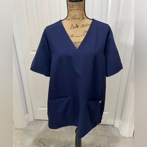 Figs Casma Royal Blue V-Neck Women's Scrub Top